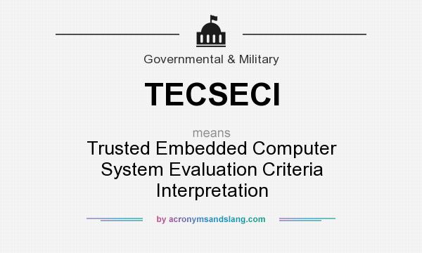 What does TECSECI mean? It stands for Trusted Embedded Computer System Evaluation Criteria Interpretation