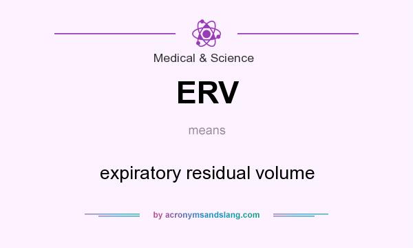 What does ERV mean? It stands for expiratory residual volume