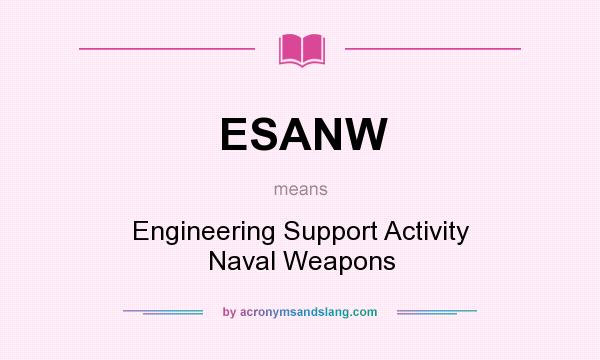 What does ESANW mean? It stands for Engineering Support Activity Naval Weapons