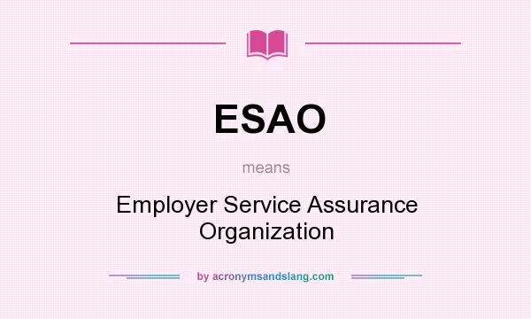 What does ESAO mean? It stands for Employer Service Assurance Organization