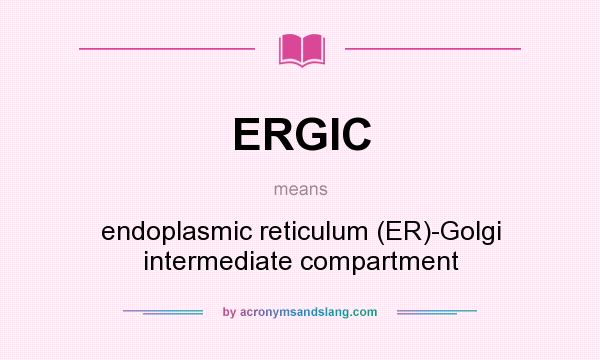 What does ERGIC mean? It stands for endoplasmic reticulum (ER)-Golgi intermediate compartment