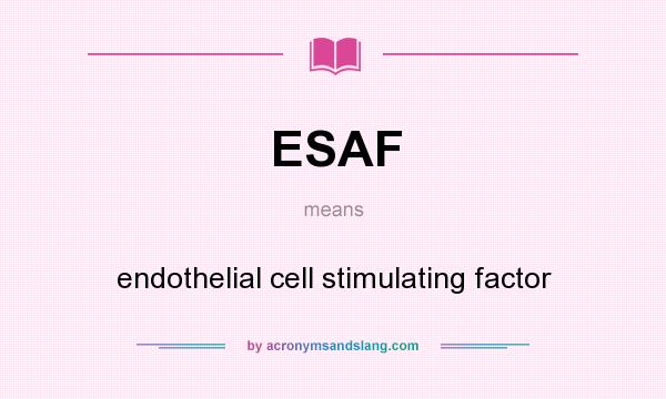 What does ESAF mean? It stands for endothelial cell stimulating factor