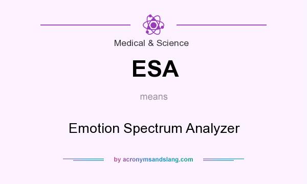 What does ESA mean? It stands for Emotion Spectrum Analyzer
