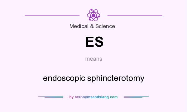 What does ES mean? It stands for endoscopic sphincterotomy