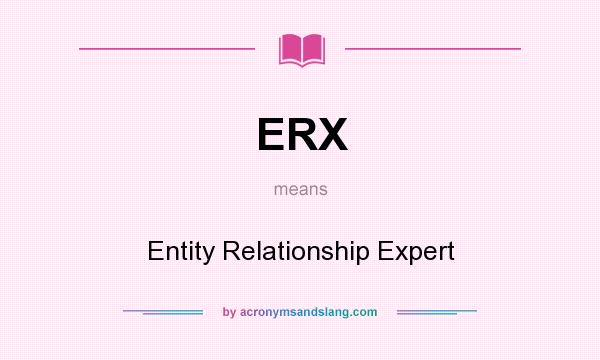 What does ERX mean? It stands for Entity Relationship Expert