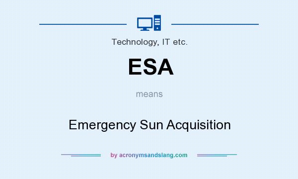 What does ESA mean? It stands for Emergency Sun Acquisition