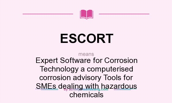 What does ESCORT mean? It stands for Expert Software for Corrosion Technology a computerised corrosion advisory Tools for SMEs dealing with hazardous chemicals