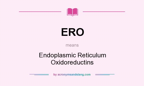 What does ERO mean? It stands for Endoplasmic Reticulum Oxidoreductins