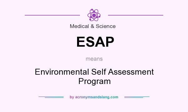 What does ESAP mean? It stands for Environmental Self Assessment Program