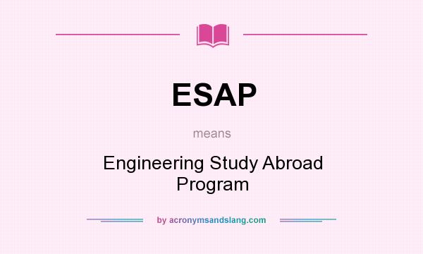 What does ESAP mean? It stands for Engineering Study Abroad Program