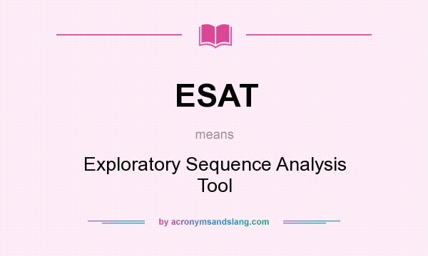 What does ESAT mean? It stands for Exploratory Sequence Analysis Tool