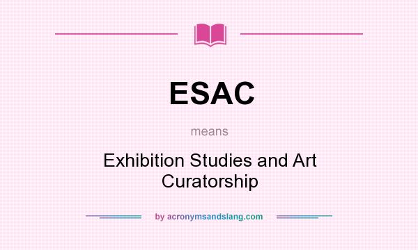 What does ESAC mean? It stands for Exhibition Studies and Art Curatorship