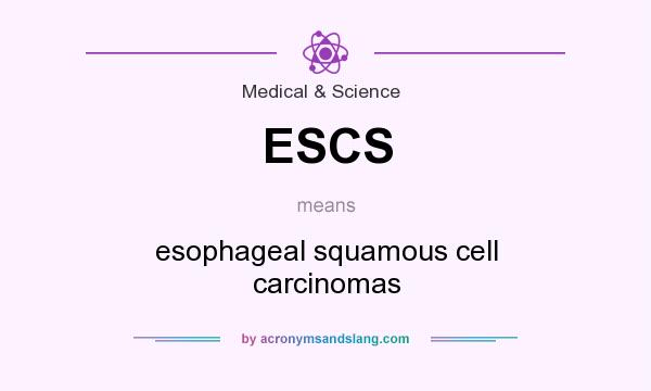 What does ESCS mean? It stands for esophageal squamous cell carcinomas
