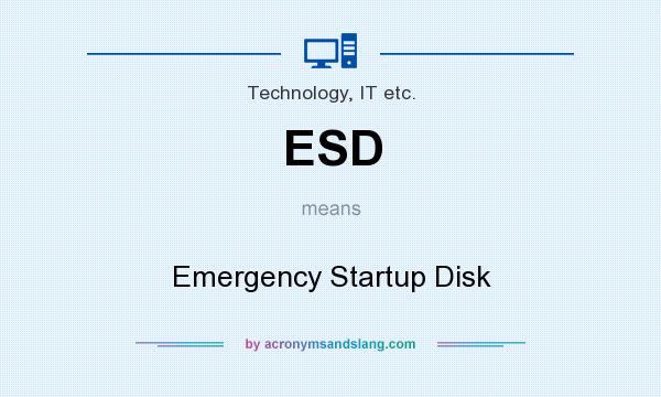 What does ESD mean? It stands for Emergency Startup Disk