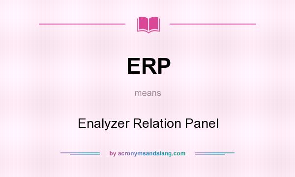 What does ERP mean? It stands for Enalyzer Relation Panel