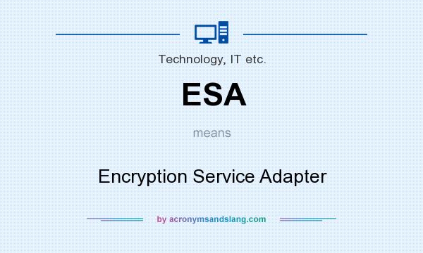 What does ESA mean? It stands for Encryption Service Adapter