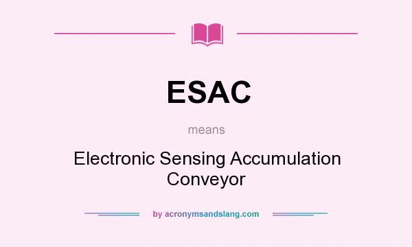 What does ESAC mean? It stands for Electronic Sensing Accumulation Conveyor