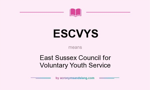 What does ESCVYS mean? It stands for East Sussex Council for Voluntary Youth Service