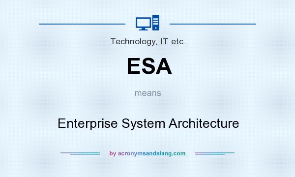 What does ESA mean? It stands for Enterprise System Architecture