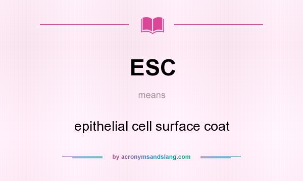 What does ESC mean? It stands for epithelial cell surface coat