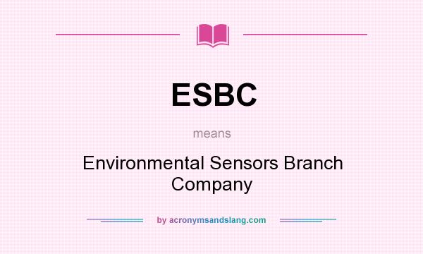 What does ESBC mean? It stands for Environmental Sensors Branch Company