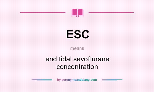 What does ESC mean? It stands for end tidal sevoflurane concentration