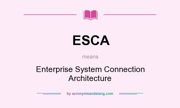 What does ESCA mean? It stands for Enterprise System Connection Architecture