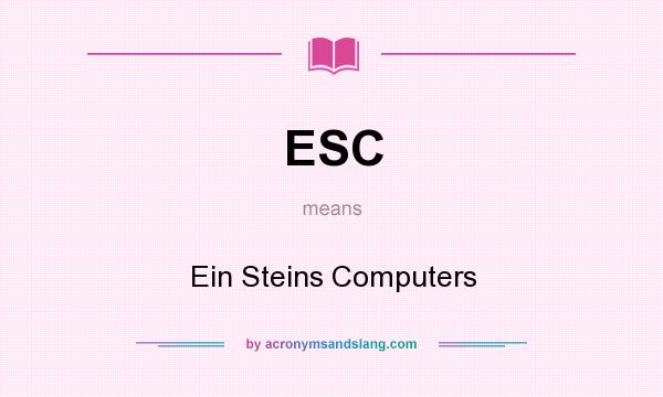 What does ESC mean? It stands for Ein Steins Computers