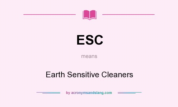 What does ESC mean? It stands for Earth Sensitive Cleaners