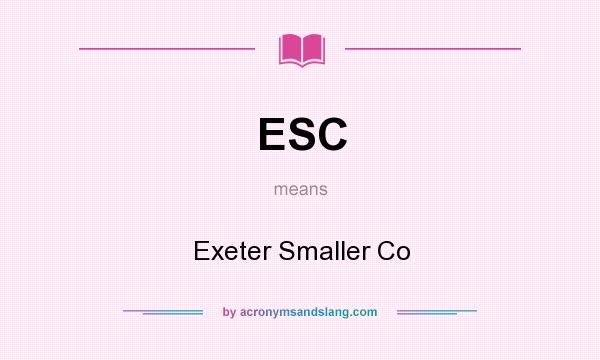 What does ESC mean? It stands for Exeter Smaller Co