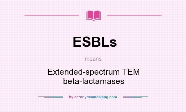 What does ESBLs mean? It stands for Extended-spectrum TEM beta-lactamases