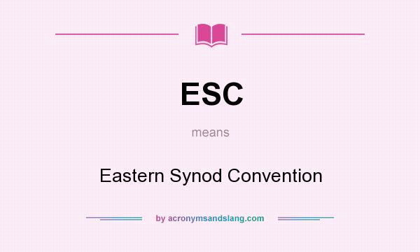 What does ESC mean? It stands for Eastern Synod Convention