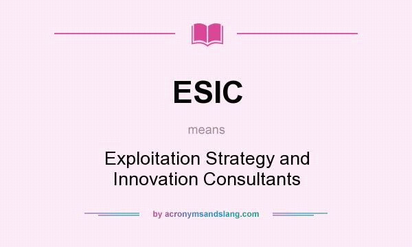 What does ESIC mean? It stands for Exploitation Strategy and Innovation Consultants