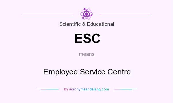 What does ESC mean? It stands for Employee Service Centre