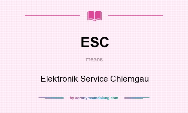 What does ESC mean? It stands for Elektronik Service Chiemgau