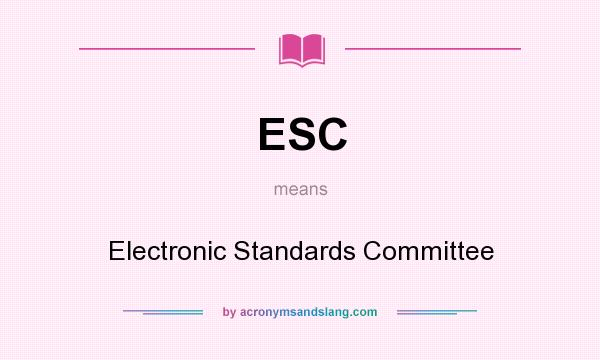What does ESC mean? It stands for Electronic Standards Committee