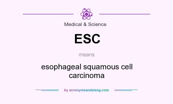 What does ESC mean? It stands for esophageal squamous cell carcinoma