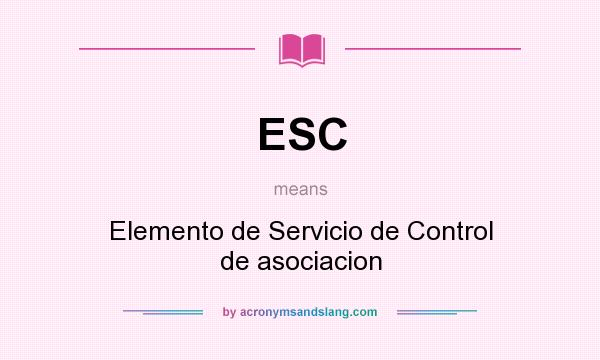What does ESC mean? It stands for Elemento de Servicio de Control de asociacion