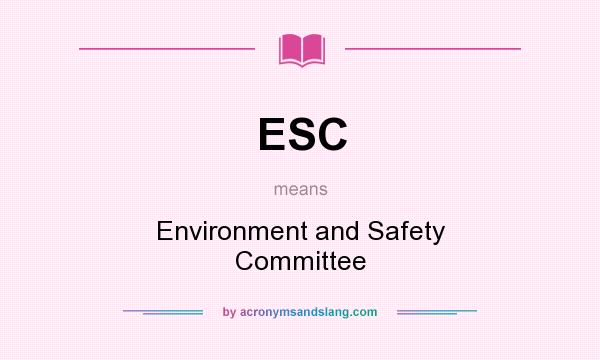 What does ESC mean? It stands for Environment and Safety Committee