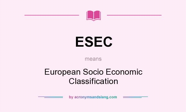 What does ESEC mean? It stands for European Socio Economic Classification