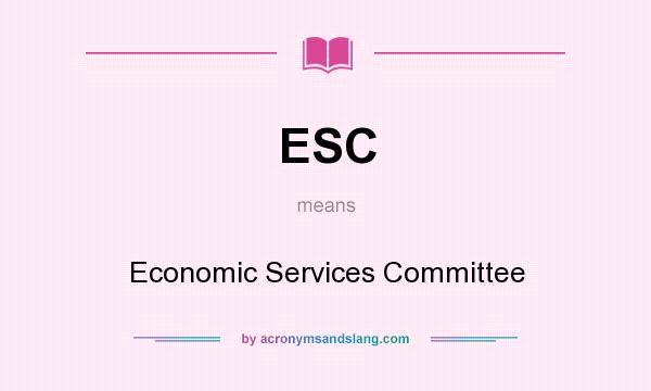 What does ESC mean? It stands for Economic Services Committee