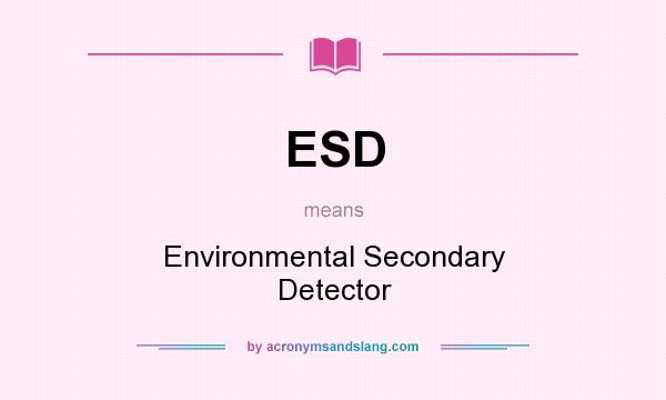 What does ESD mean? It stands for Environmental Secondary Detector