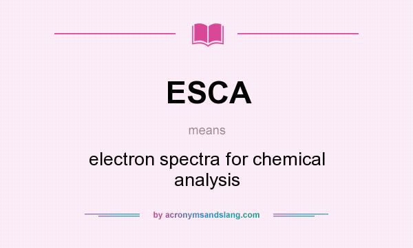 What does ESCA mean? It stands for electron spectra for chemical analysis