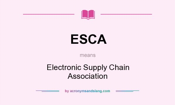 What does ESCA mean? It stands for Electronic Supply Chain Association