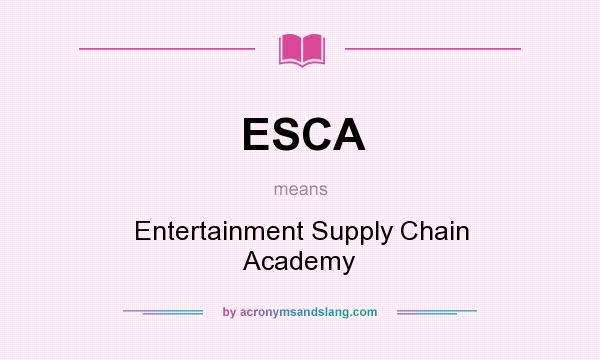 What does ESCA mean? It stands for Entertainment Supply Chain Academy