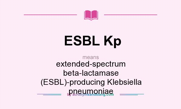 What does ESBL Kp mean? It stands for extended-spectrum beta-lactamase (ESBL)-producing Klebsiella pneumoniae