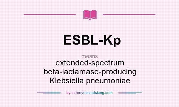 What does ESBL-Kp mean? It stands for extended-spectrum beta-lactamase-producing Klebsiella pneumoniae