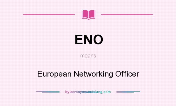 What does ENO mean? It stands for European Networking Officer
