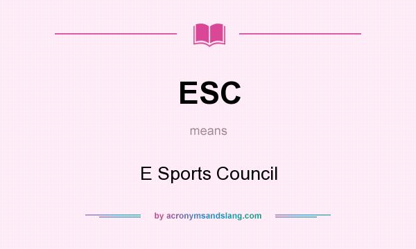 What does ESC mean? It stands for E Sports Council