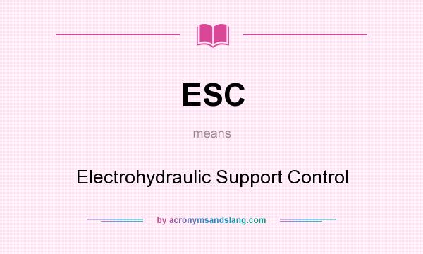 What does ESC mean? It stands for Electrohydraulic Support Control